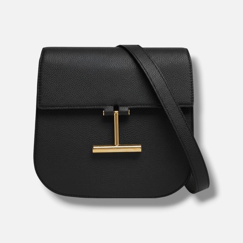 Tom Ford Women Black Tara Mini Leather Crossbody Shoulder Hand Purse Bag