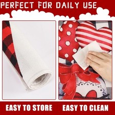 Valentines Day Placemats Set Of 4, 17x12.5 Inches With Gnomes And Hearts Pattern