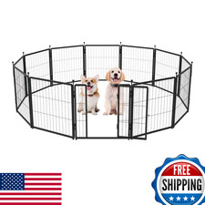 PETREEK Dog Playpen 24" 12 Panels Indoor/Outdoor Heavy-Duty Metal Pet Fence