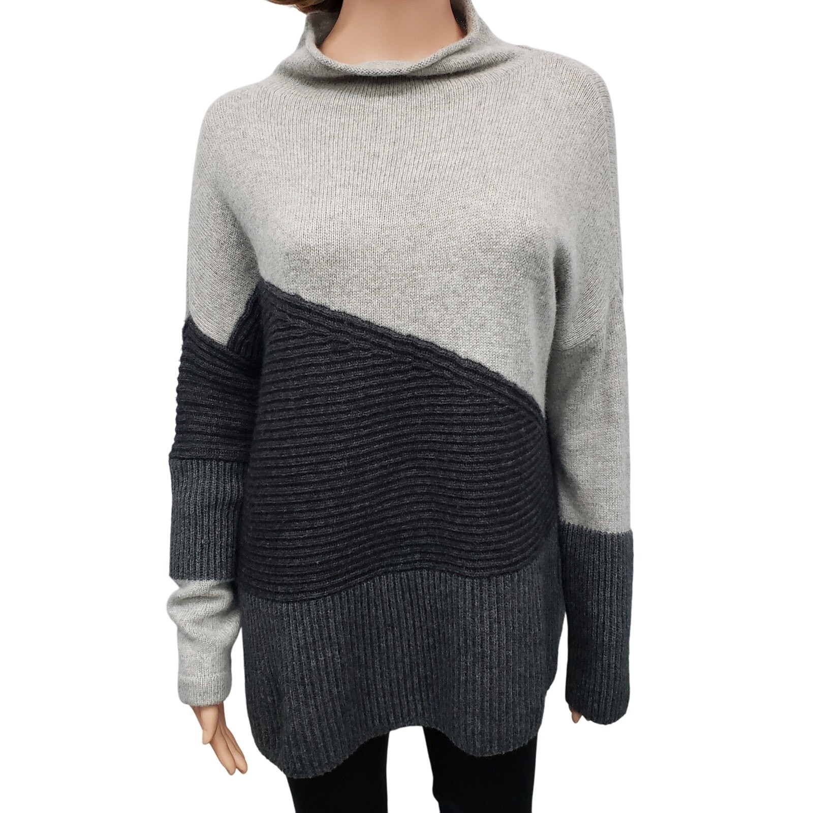 French Connection Patchwork Mock Neck Sweater Siz… - image 5
