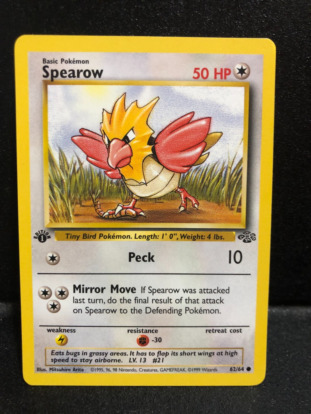 Spearow 62/64 Common - Jungle 1st Edition 0240 NM Pokemon Card