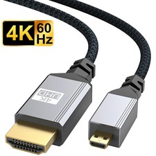 4K Micro HDMI to HDMI Cable 4K HDR ARC For GoPro Hero Raspberry Pi 4 Sony Nikon