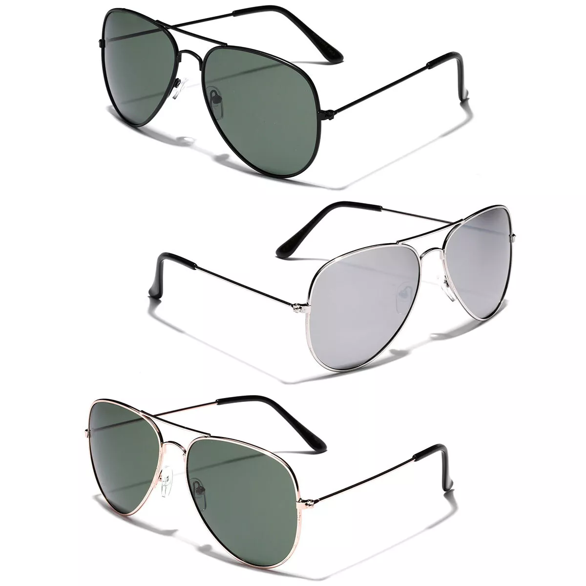 3 PACK Polarized Retro Vintage 80s Pilot Sunglasses Men Women