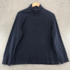 Chaps Sweater Mens Extra Large Navy 1/4 Zip Pullover Mock Neck Activewear Golf