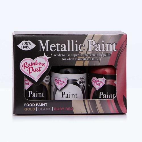 Cake Paints Metallic baking Rainbow Dust Multipack Gold Black Ruby Red edible - Picture 19 of 24