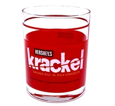 Vintage Hershey’s Krackel Bar Glass Chocolate Juice Cup on the Rocks Rare HTF