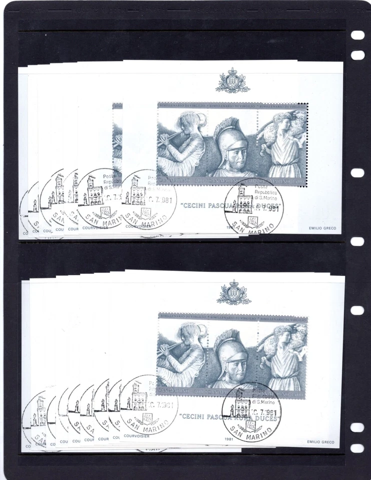 SAN MARINO Y EUROPA 1944-1970 COLECCIÓN DE 45 HOJAS DE RECUERDO EN SU MAYORÍA OLÍMPICAS Foto 4 de 4