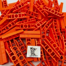 (100) K’NEX Orange Ladder 2‑Way Straight Connectors – USED OEM – Standard
