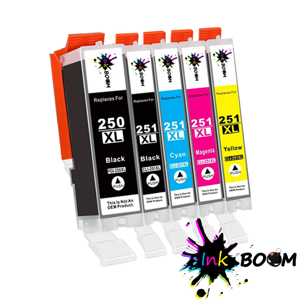 251 Ink Compatible Printers Set Di 25 Cartucce Per Stampanti Canon PIXMA MG5420/MG5422/MG5520 Con Chip | Ricambi Compatibili | PGI-250XL CLI-251XL Cartucce Canon - Foto 7