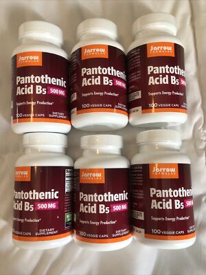 X6, Jarrow Formulas Pantothenic Acid B5 500 Mg 100 Exp 04/24 Supplement