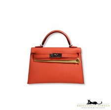 Hermes Kelly Mini Sellier 20 Cm Poppy Orange  Chevre Gold Hardware Bag