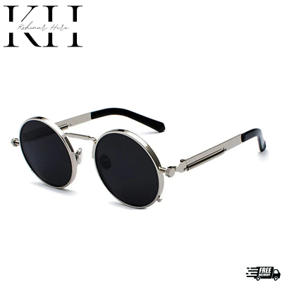 Fashion Men Women Sunglasses Metal Steampunk Round 80s 90s  display picture 1