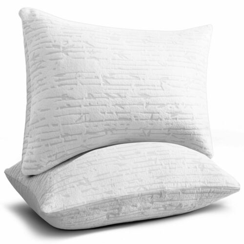 Shredded Memory Foam Pillow Bamboo Hypoallergenic Washable Cover King or Queen - Picture 1 of 33