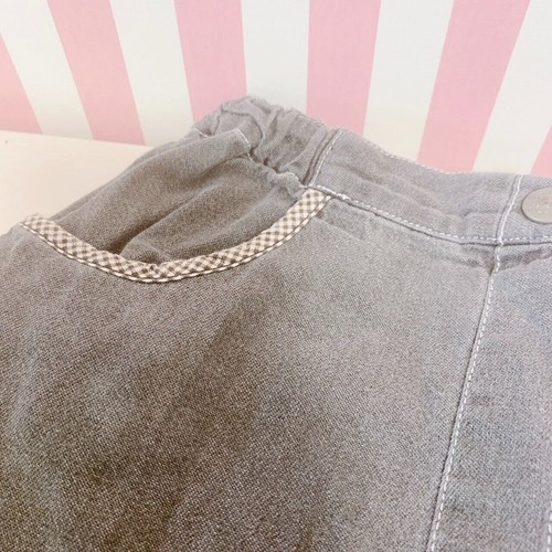 Mezzo Piano Denim Skirt Black Frill Lace Heart Pocket Simple Approx. H 130cm JP - Picture 6 of 24