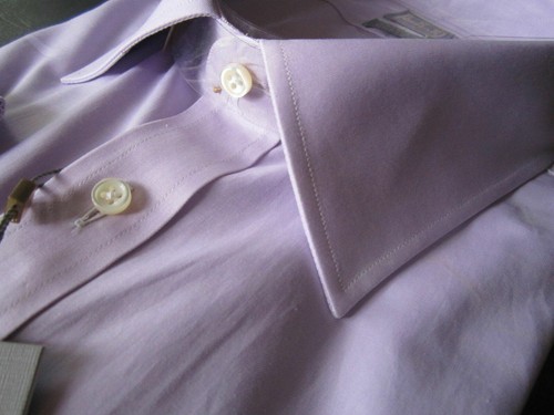 IKE BEHAR NEW YORK Fancy PURPLE HELIO SHIRT GOLD LABEL 16 1/2 Long Sleeve 34/35 - Picture 2 of 8