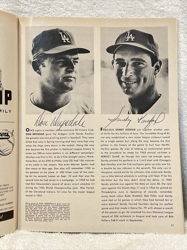 GORGEOUS 1965 Los Angeles Dodgers vs. Minnesota Twins World Series Program, NMMT - Picture 4 of 12