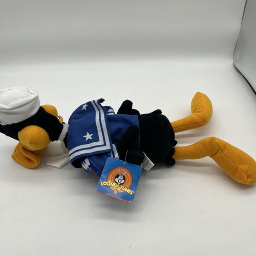 Vintage WB Looney Tunes DAFFY DUCK Navy Uniform Plush stuffed animal Nanco 2001 - Picture 6 of 6