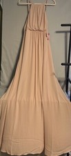 Show Me Your MuMu Amanda Maxi Dress Dusty Blush Crisp Open Back Size XXL (353)