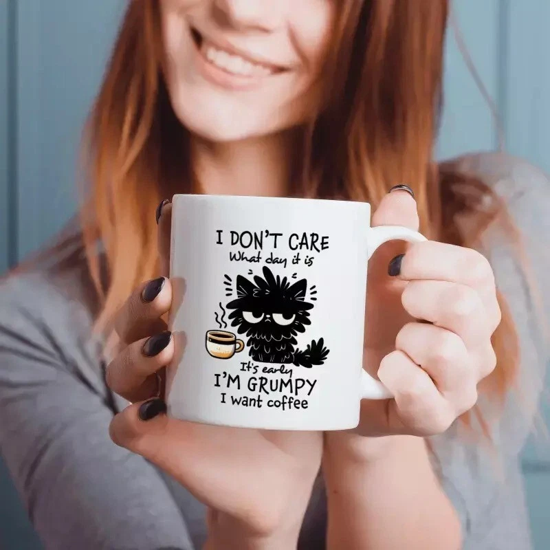 Funny Grumpy Cat Mug Ceramic, Coffee Lovers Gift