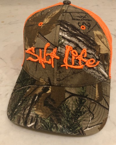 Salt Life Camo and Neon Orange baseball 