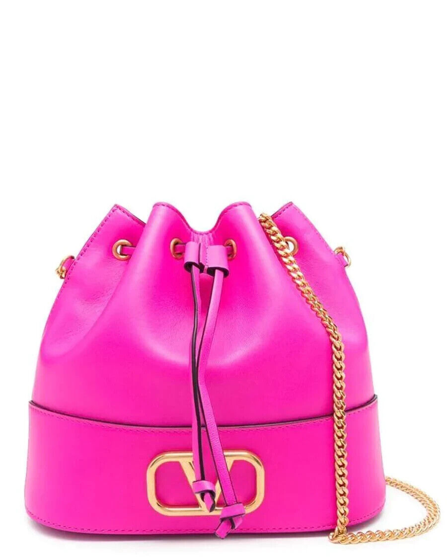 Valentino Garavani Drawstring Pink Fuchsia Barbie Gold Valentino Garavani Drawstring Pink Fuchsia Barbie Gold