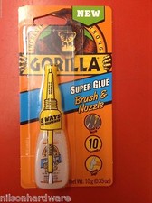  1 - Gorilla Super Glue Brush 10g Clear Metal Rubber Impact Strong Anti Clog