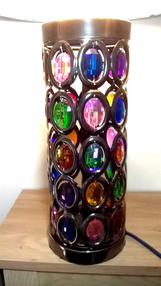  Lámparas Turcas Marroquíes Vidrio Color Joyas Metal Morroquí Mesa Lámpara  Foto 2 de 4