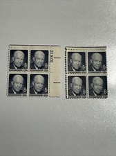 1970 Dwight D Eisenhower Plate Block Of 4 6c Postage Stamps, Sc# 1393, MNH, OG