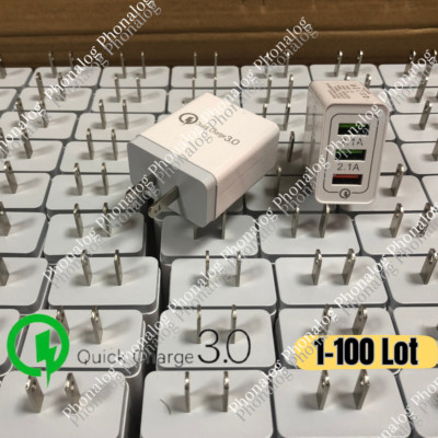 QC3.0 Fast Charger Lot USB Wall Power Adapter US Plug 3 Port For iPhone Samsung