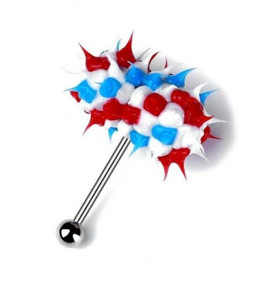 Vibrating SSteel TONGUE RING Body Jewelry with 2 Batteries Included Choose Color
