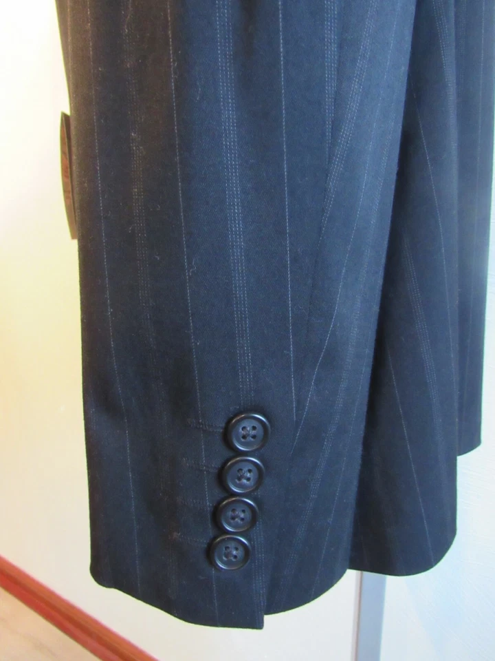 Nick(It) Nick It Sports Coat Jacket Blazer Black Gray Pinstripes Men L Slim Fit - Image 4 of 4