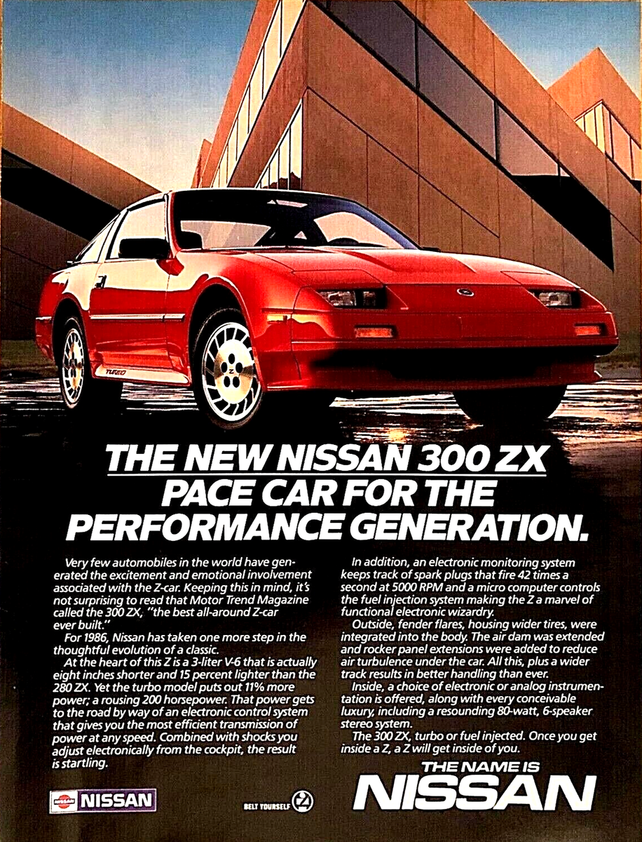1986 NISSAN 300 ZX 300ZX—ORIGINAL VINTAGE MAGAZINE PRINT 1986 NISSAN 300 ZX 300ZX—ORIGINAL VINTAGE MAGAZINE PRINT