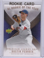 DUSTIN PEDROIA ROOKIE CARD Upper Deck Boston Red Sox RC Baseball AL 2007 ROY LE!. rookie card picture