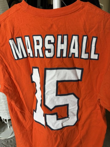 Chicago Bears Men’s Large Shirt NFL Orange Brandon Marshall #15 Crewneck Vintag - Picture 3 of 11