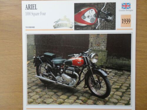 ARIEL 1000 SQUARE FOUR ...G.B . 1939 Fiche Moto Classic Motorcycle Card - Photo 1/1