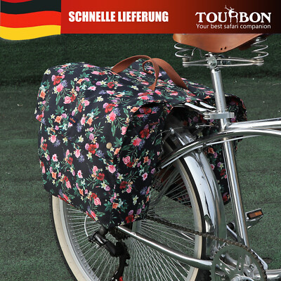 TOURBON wasserdichte Canvas-Fahrrad-Rücksitzgepäcktasche, doppelte Rolltasche