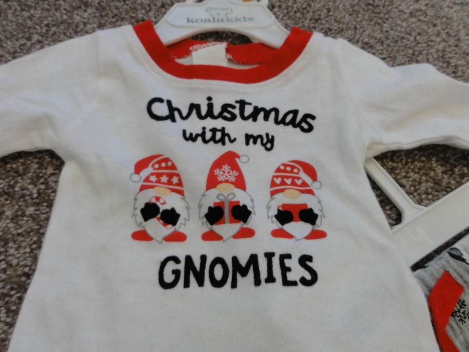 NEW BABY 2 PIECE “CHRISTMAS WITH MY GNOMIES” HOLIDAY OUTFIT - Image 2 of 4