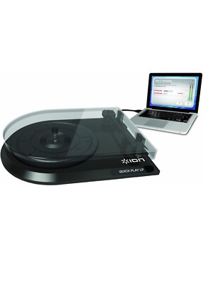 ION Quick Play LP Turntable USB Powered LP-to-MP3 Converter New
