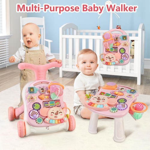 Baby Push Walker 3 In 1 Sittostand Learning Walker With Wheels Kidsmultiple Edu - Picture 2 of 8