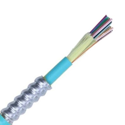 24-Strand Plenum Multimode OM3 Interlocking Armor Fiber Optic Cable - Per Foot