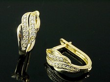 333 Gold Creolen mini Scharnier Creolen 13,5 mm 1 Paar mit 24 Zirkonia Steinen