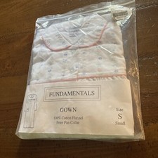 Sears Fundamentals White Pink Cotton Nightgown NWT Size Small