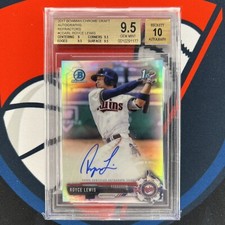 2017 ROYCE LEWIS  Bowman Draft Chrome REFRACTOR Auto 10 BGS 9.5 /499