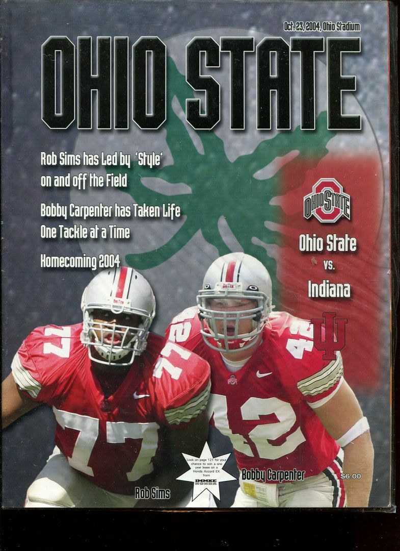 College Football Program Ohio State Buckeyes 2004 10/23 Indiana