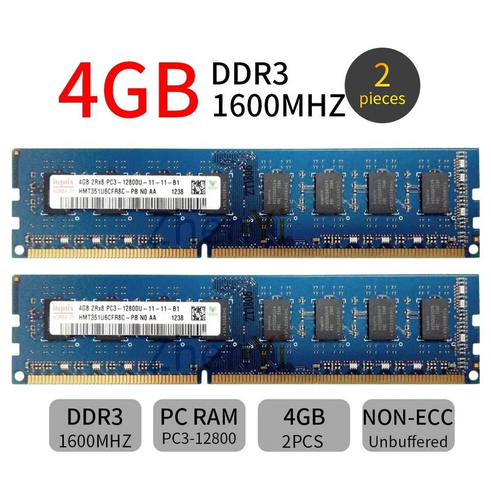 32GB 16GB 8GB 4G PC3-12800 DDR3-1600 DIMM Desktop RAM Intel Memory For Hynix LOT - Image 4 of 4