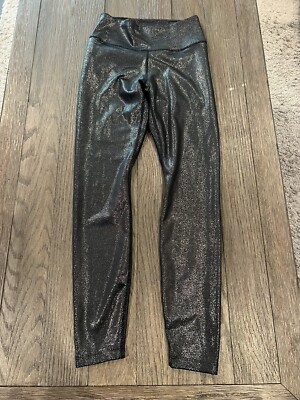 Womens Nike Black Sparkle Compression Leggings 7/8 Running Pants XS