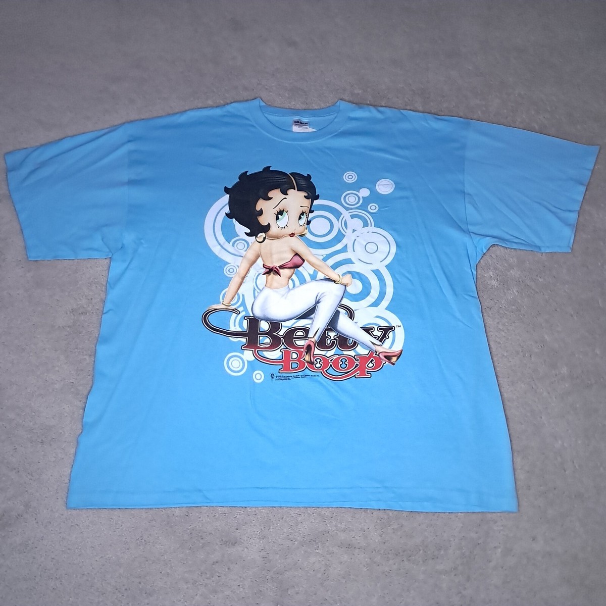 Rare Vintage Y2K 2009 Betty Boop T-shirt Adult 2XL Blue Bubbles