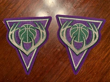 MILWAUKEE BUCKS NBA Authentic VINTAGE 4.25”TEAM Jersey Shorts PATCH Lot 2 Purple