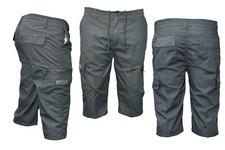3/4 Three Quarter Mens Below Knee Long Shorts Elasticated Waist Cargo Combat
