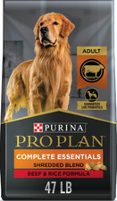 Purina Pro Plan Adult Shredded Blend Beef Rice Formula Dry Dog Food, 47lb